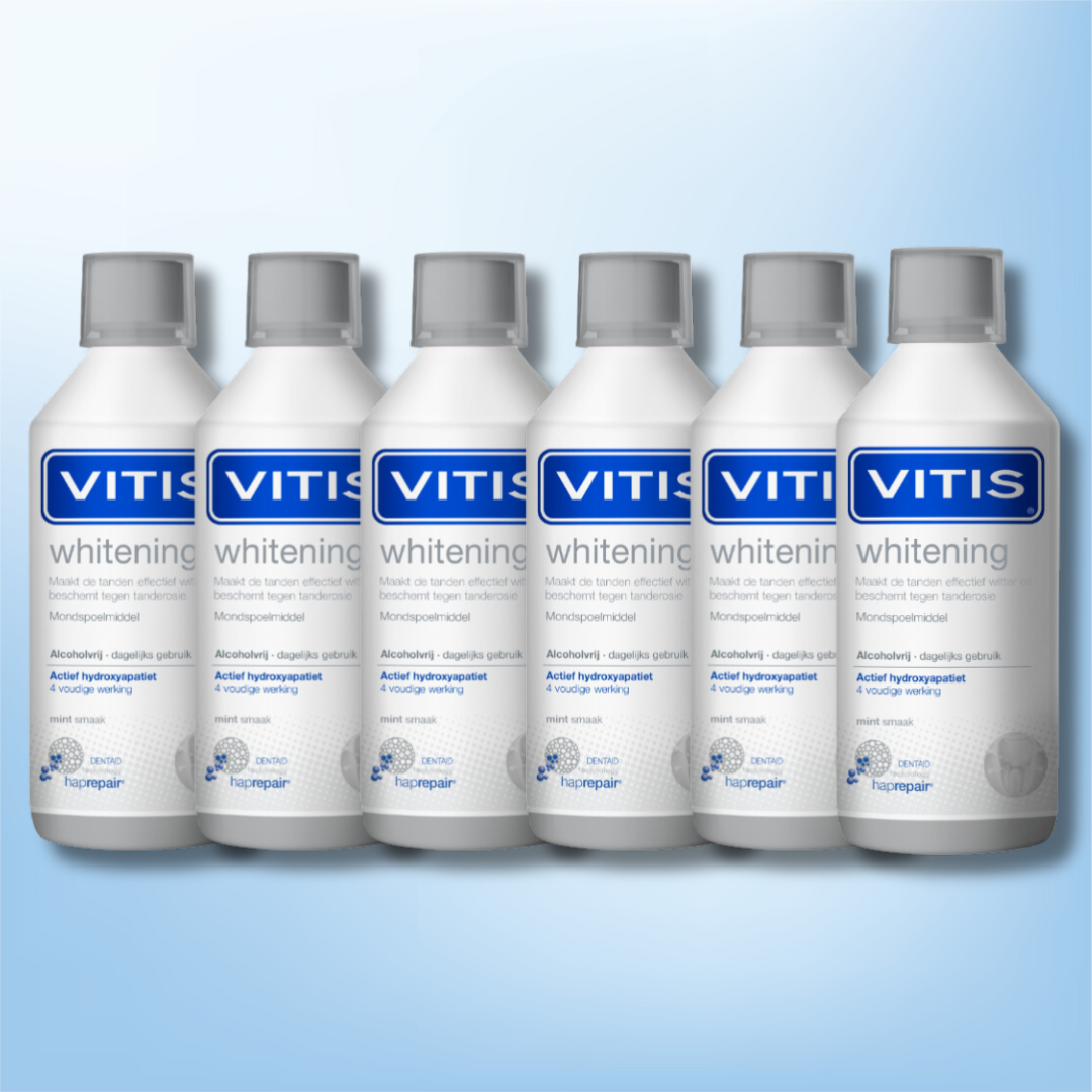 6x Vitis Whitening Mondspoelmiddel- 500 ml