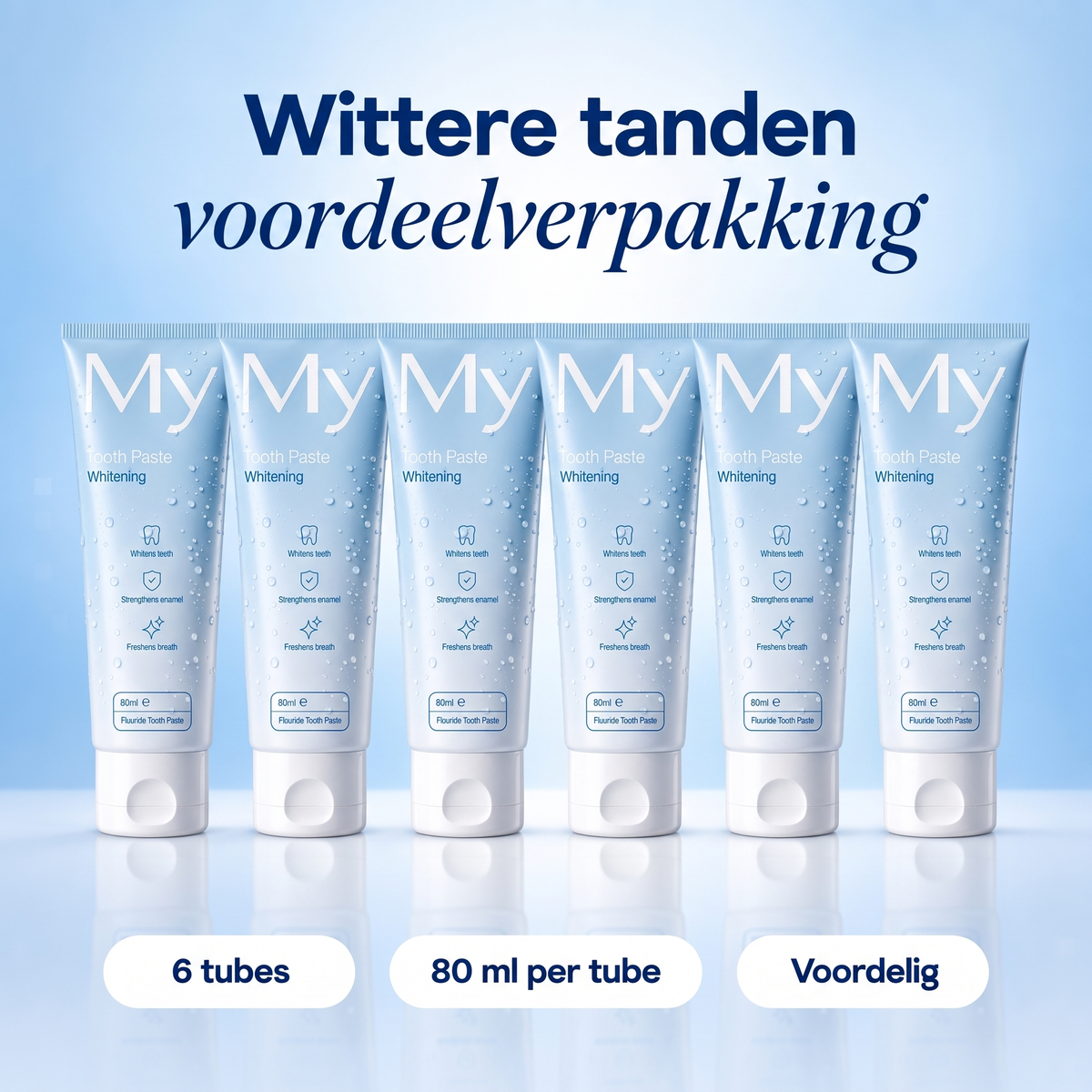 6x My Whitening Tandpasta Fresh Mint 80 ml