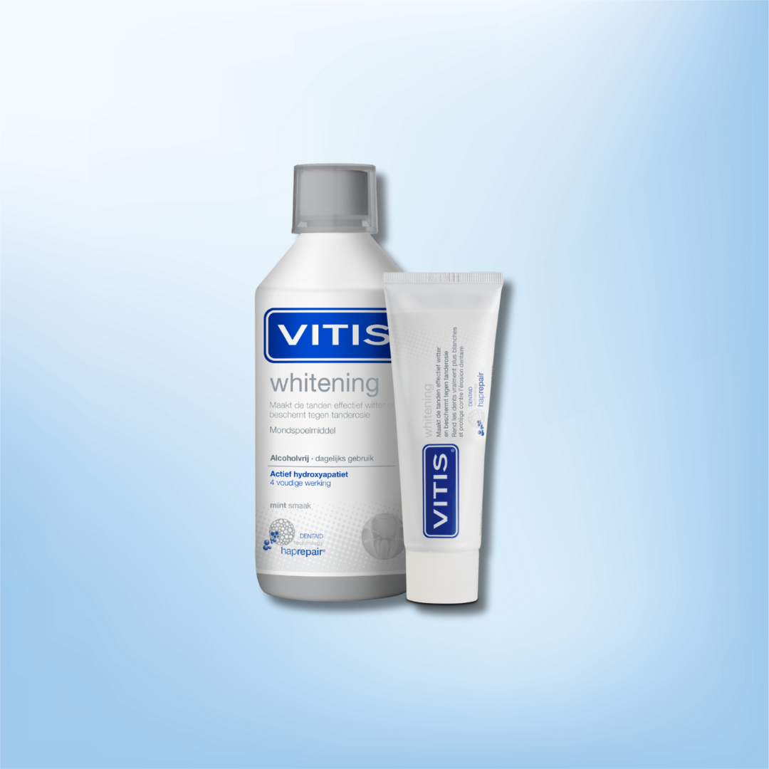 Vitis Whitening Tandpasta + Mondwater Combi-Pakket
