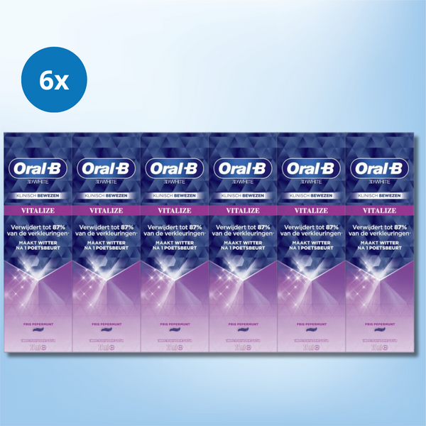 6x Oral-B 3D White Vitalize Tandpasta - 75 ml