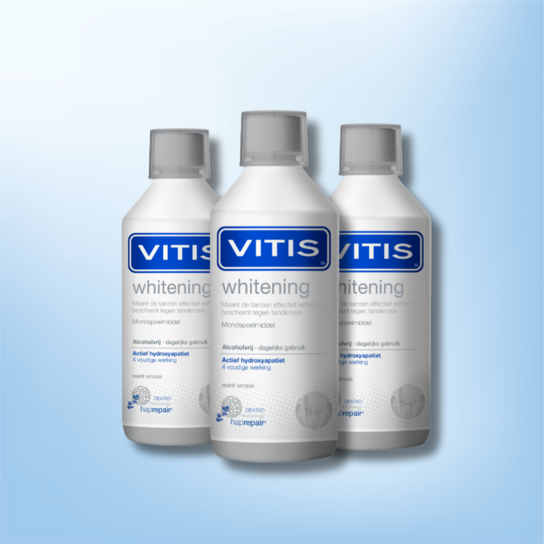 3x Vitis Whitening Mondspoelmiddel- 500 ml