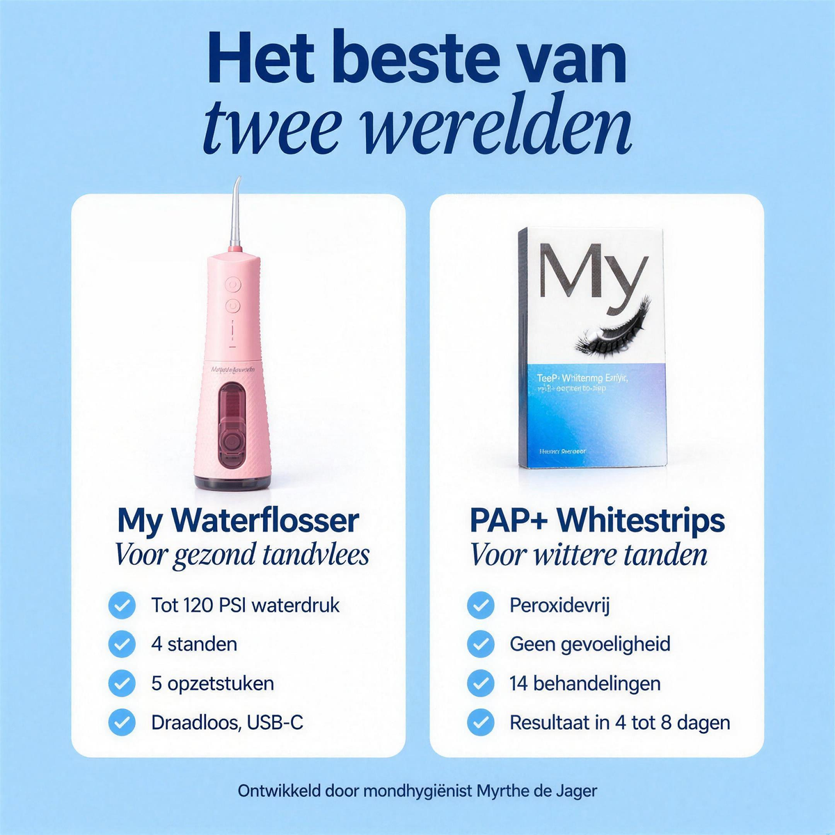 Waterflosser + Whitestrips — Complete Whitening Bundel
