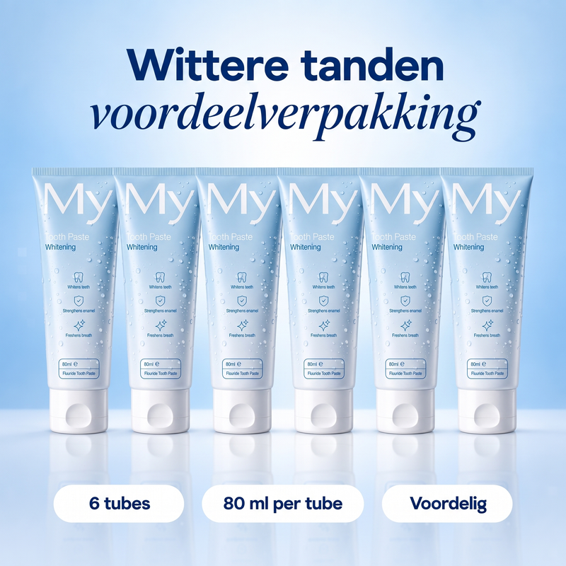 6x My Whitening Tandpasta Fresh Mint 80 ml